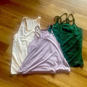 Lot of 3 Activewear Tops (2 Under Armor and 1 Nike Dry Fit) Size Small